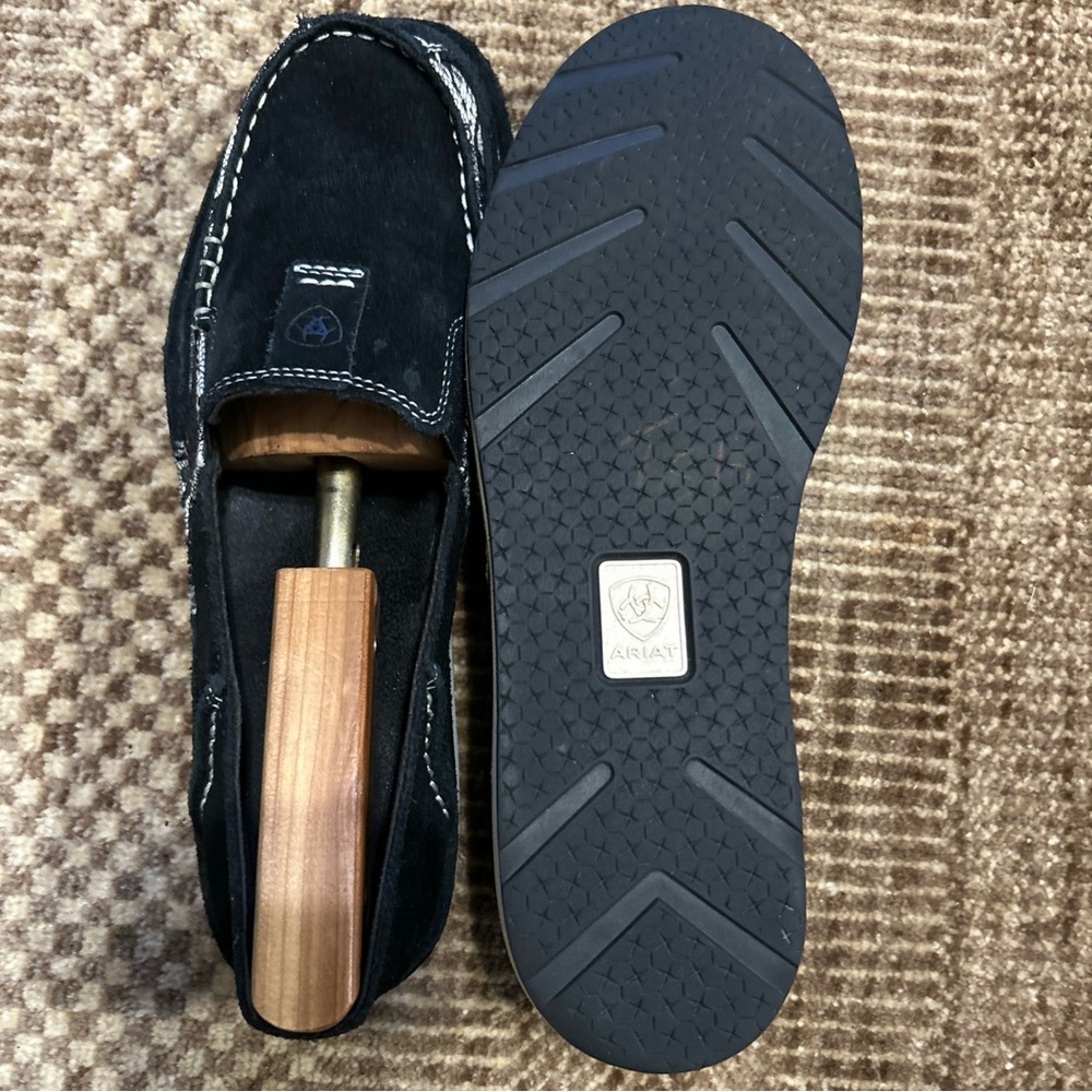 ARIAT Cruiser Shoes Black White Leather Slip On Loafer/Moccasin Womens 10 B - Picture 3 of 5